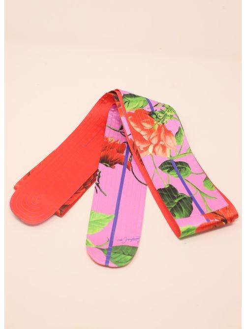 patterned silk belt Laboratorio Capri | OBIBELTRIGAROSSOFUXIA